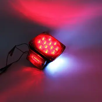 1par de 12V LED Rojo Sumergible Plaza de Camión de Remolque Luces de Cola con 6 piezas de Ámbar lado marcador de Luz y 2Pcs lado Rojo marcador de la Luz