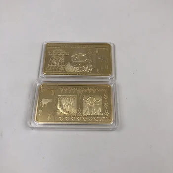 1pc de Oro de los Billetes de 100 Billones de Dólares de Zimbabwe Barra de Oro Réplicas de Monedas Falsas de Dinero en Dólares de Oro Copia Monedas Coleccionables