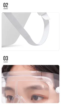 1PC gafas +máscara de Proteger combinación Ajustable Anti Gota de Polvo, a prueba de aceite de Cara Completa de la Cubierta de la Mascarilla con Visera gafas de Escudo de sombreros