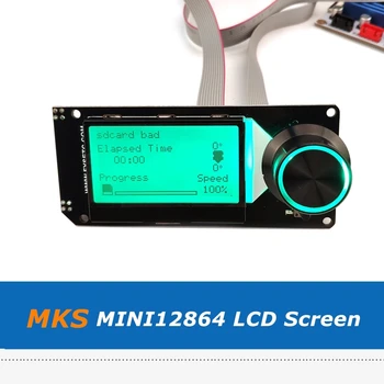 1pc MKS MINI12864 Pantalla LCD Mini 12864 Smart Panel de la Junta Con la Tarjeta del SD de la Ranura de Soportes de Marlin Para Piezas de la Impresora 3D