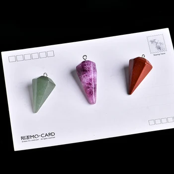 1PC Naturales de Cristal Cónico Colgante de Mineral de Cuarzo de la Joyería de la wicca Ling Péndulo Adivinación Decoración Accesorios de Regalo de Colección