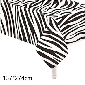 1pcs 137x274cm Leopard Zebra Desechables Mantel de Animales de temas por Parte de la Decoración de Cumpleaños Feliz Fiesta de la Boda Tablecover Suministros