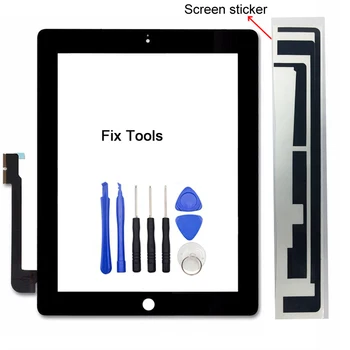 1Pcs (Activado) Para el iPad de Apple 4 A1458 A1459 A1460 Frontal Pantalla Táctil de Cristal Digitalizador Panel Exterior+Herramientas+Adhesivo+Película