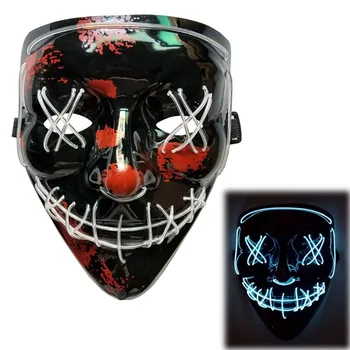 1Pcs de Halloween Máscara de Luz LED de la Fiesta de Máscaras de Neón Maska Cosplay Mascara de Terror Mascarillas Resplandor En la Oscuridad Masque 2843