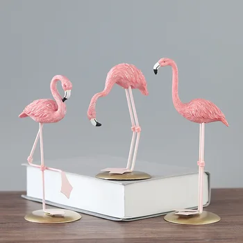 1pcs Pink Flamingo de Escritorio Hermosa Figura de la Decoración del Hogar de Regalo para las Niñas Flamingo Mini Escultura de la Estatua de la Sala de estar Decoración
