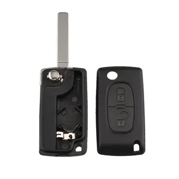 2 Botones de Control Remoto de la Llave del Coche de Alarma Remota Flip Auto Llavero Para PSA para Peugeot para Citroen Slotless