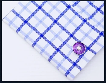 2 Color KFLK 2020 de Lujo camisa de gemelos para hombre regalo de la Marca del manguito botón de Cristal brazalete de enlace Azul de Alta Calidad abotoadura de la Joyería