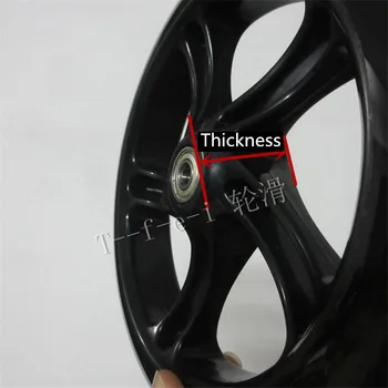 2 piezas de 200mm / 175mm / 145 mm, rueda de scooter ruedas de 40 mm / 30 mm de espesor elástico de la tranquilidad de material de poliuretano con rodamientos ABEC7