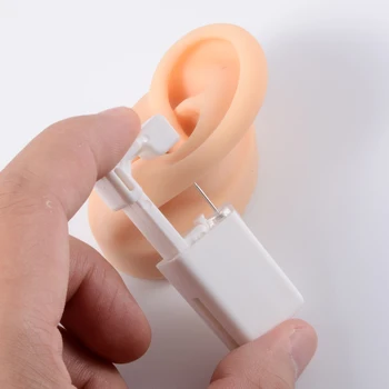 2 piezas de silicona Modelo 1:1, Para la Perforación del Oído modelo de Prensa de la Aguja de la simulación audífono pantalla props herramientas para la enseñanza de la Joyería