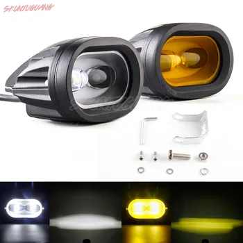 20 W 12 V, Luz de Trabajo LED 6D Universal de la Motocicleta de Carretera Auxiliar de la Lámpara del Punto de la Conducción de Luz de Niebla para el Coche Camión Blanco/Amarillo