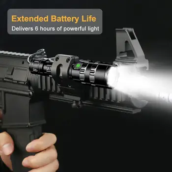 2000 lúmenes Linterna Táctica Recargable USB L2 Antorcha Impermeable de la Caza de la Luz con Clip de Caza de Disparo de la Pistola de Accesorios