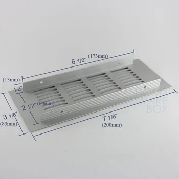 200x80mm de aluminio de aire de ventilación de la cubierta de la rejilla de ventilación de aire del panel de zapatos de gabinete rectángulo