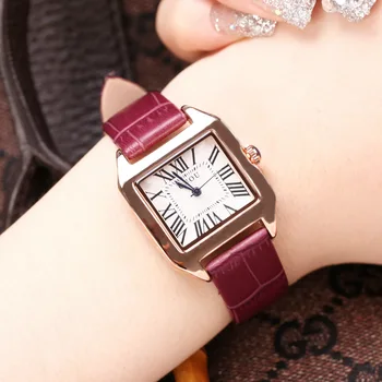 2018 Nuevo Top Guou Las Mujeres De La Marca De Relojes De Moda Reloj Cuadrado Marca De Lujo De Cuero Reloj De Relogio Feminino Reloj Mujer Saat 20533