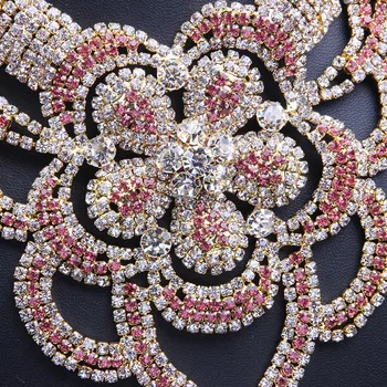 2018 Revestidos de Cristal Conjuntos de Joyas de Novia de Fiesta de la Boda del Collar de los Pendientes de diamantes de imitación de color Rosa Delicado de la Joyería para las Mujeres de Regalo 140399
