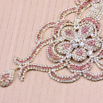 2018 Revestidos de Cristal Conjuntos de Joyas de Novia de Fiesta de la Boda del Collar de los Pendientes de diamantes de imitación de color Rosa Delicado de la Joyería para las Mujeres de Regalo