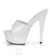 2019 de Alta Calidad Zapatos de Mujer de tacón de 15 cm de Diapositivas,Transparente Fondo 11 Color,Delgado, Tacones ,Plataformas de Modelo de Pasarela Zapatos