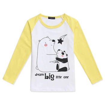 2019 de la Moda de Niños de Manga Larga T-Shirts de Algodón Niñas Niños Ropa Divertido Oso Panda Impresa Niños Camisetas de Bebé Niño de la Camiseta de la 3T-10T