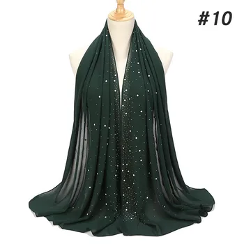 2019 de la venta caliente de las mujeres de la llanura de la burbuja de la perla de gasa de la bufanda en la Cabeza hiyab envoltura sólida chales diadema foulard mujer musulmana hijabs tiendas