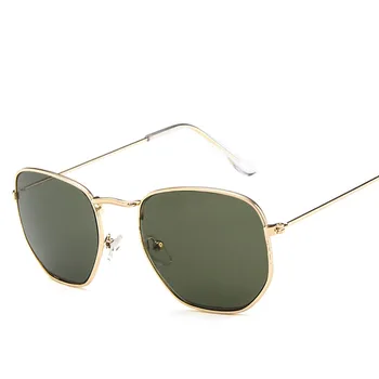 2019 Gafas de sol de Moda de las Mujeres de la Marca del Diseñador de Marco Pequeño Polígono Claro Objetivo de Sunglasse Unisex Gafas gafas oculos de sol UV400