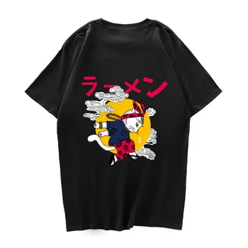 2019 Hombres T-Shirt De Hip Hop Anime Ukiyo Gato Camiseta De Harajuku Japonesa De Dibujos Animados De La Camiseta De La Ropa De Verano De Algodón Tops Camiseta De Manga Corta