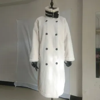 2019 Invierno de las Mujeres de Imitación de Piel Abrigo de Doble Botonadura Abrigo de la Oficina de Damas Suelto Espesar Cálida Lana Larga de Piel Falsa de la chaqueta de la ropa de Abrigo
