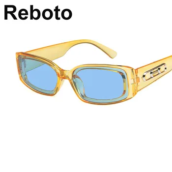 2019 marca de moda de gafas de diseño, Gafas de sol para mujer de la vendimia de moda estrecho de la mujer de las gafas de sol de espejo Cuadrados Hombres UV400