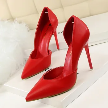 2019 modelo de Bombas de las Mujeres de la Moda de zapatos de Tacón Alto Zapatos Negro Rosa Amarillo Zapatos de las Mujeres de Novia de la Boda Zapatos de las Señoras de la altura del Tacón de 10 cm