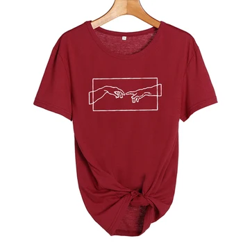 2019 nueva moda de verano de impresión T-shirt O-cuello de manga corta de algodón casual suelto T-shirt ropa de mujer