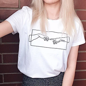 2019 nueva moda de verano de impresión T-shirt O-cuello de manga corta de algodón casual suelto T-shirt ropa de mujer
