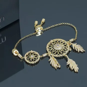 2019 nuevo de la moda de oro dream catcher diseño de la pulsera de la alta calidad de la fantasía de la cadena original pulsera para las mujeres