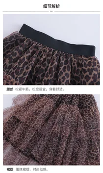 2019 Verano estilo coreano de la impresión del leopardo de la princesa tutu falda de lindo bebé de las niñas de la Moda de Tul Pastel Faldas de Lujo de niños ropa 12951