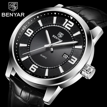 2020 BENYAR marcas de moda, hombres relojes de cuarzo de fecha automática reloj impermeable del deporte del reloj de los hombres de negocios de relojes para los hombres de lujo de nueva