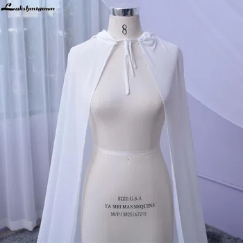 2020 Blanco de Novia Envuelve bolero de Gasa vestido de novia de Moda de Boda de la Envoltura de novia Cabo Manto de encargo de la Boda de Tamaño Más Accesorios