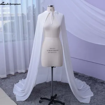 2020 Blanco de Novia Envuelve bolero de Gasa vestido de novia de Moda de Boda de la Envoltura de novia Cabo Manto de encargo de la Boda de Tamaño Más Accesorios