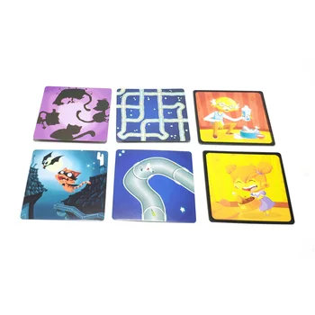 2020 chabyrinthe juegos de cartas inglés completo gatito gato jugando a las cartas laberinto girar para que los niños la fiesta de la familia juego de mesa