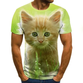2020 de la Moda Nueva Impreso en 3D T-Shirt Animal Patrón de Verano de Manga Corta de Cuello Redondo Superior Casual Hombres Camiseta