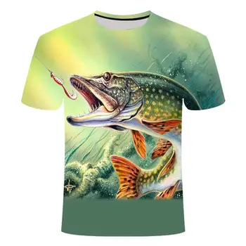 2020 de pesca nuevos camiseta de estilo casual Digital de peces en 3D de Impresión t-shirt Hombres Mujeres camiseta de Verano de Manga Corta O-cuello Tops y Camisetas s-6xl