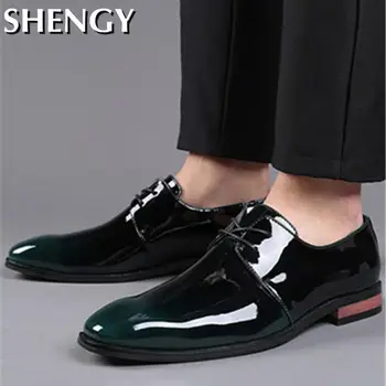 2020 Hombres de la Moda los Zapatos de Vestir de la Marca de Cuero del Dedo del pie Puntiagudo al aire libre Oxford, Clásico Negocios Formales Zapatos de los Hombres Zapatos Comforteble 17250