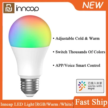 2020 Inncap Bombilla LED de Luz de colores 7.5 W E27 Dimmable RGB Luz Blanca Cálida de Conexión WiFi Smart APP Vioce Control Remoto
