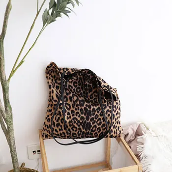 2020 las Mujeres de la Moda del Leopardo Concisa Vintage Bolso Bolsa de Hombro Femenino Cómodo Bolso de Gran capacidad de la bolsa de la compra Bolsa Casual