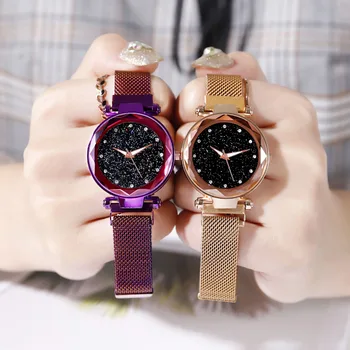 2020 las Mujeres Relojes de Pulsera de Cielo Estrellado de Lujo de Oro Rosa de la Moda de las Señoras de los Relojes de las Mujeres de Cuarzo reloj de Pulsera Watchproof reloj mujer