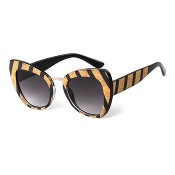 2020 Marca De Lujo De Las Mujeres Gafas De Sol De Gran Tamaño De La Marca Del Diseñador De Gran Marco Vintage Leopard Black Frame Gafas De Sol Cateye Oculos