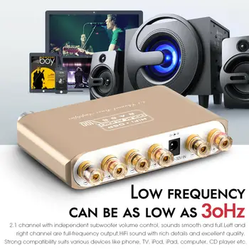 2020 Nobsound Mini HiFi Canal 2.1 Subwoofer Bluetooth 5.0 DSP Digital Amplificador de Potencia Estéreo Amplificador de Bajo Con 24V/3A fuente de Alimentación