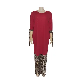 2020 Nueva Moda de Dubai Abaya Musulmanes Vestidos más el tamaño de leopardo impresa mujeres vestidos Africanos vestidos para las mujeres 93837