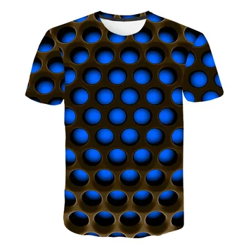 2020 Nuevas tridimensional vórtice de camisetas de niñas y niños de Verano de la Impresión 3D Casual 3D Camiseta Tops Camiseta para el verano