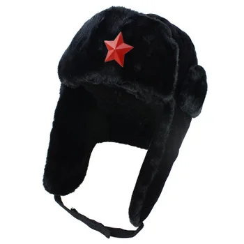 2020 nuevo ejército Soviético insignia de Lei Feng sombrero ruso sombrero caliente a prueba de viento e impermeable de los hombres y las mujeres al aire libre sombrero grueso orejeras