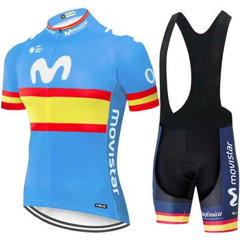 2020 nuevo Equipo Movistar jersey de ciclismo hombres maillot de ciclismo de Verano de la Bici Jersey Conjunto de bicicleta Bicicleta Desgaste de la ropa de hombre 2020