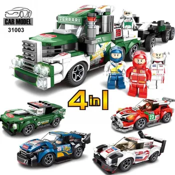2020 Nuevos Deportes de Coches de Juguete de Construcción del Bloque 4 en 1 Modelo de Ladrillos Creador Tire hacia Atrás del Coche de Niño de Creative Assembly Juguete de Lego compatible