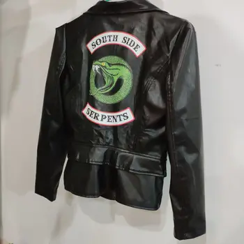 2020 Riverdale de las Mujeres de la PU de la Chaqueta de Cuero de la Moda de la Motocicleta Chaqueta Corta de Southside Serpientes Artificial de Cuero de la Motocicleta de la Capa