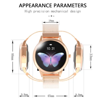 2020 SmartWatch de las Mujeres de los Relojes Inteligentes de Oro de la Moda Pulsera con Monitor de Ritmo Cardíaco de la prenda Impermeable IP68 Conectar IOS Android el Mejor Regalo de Amante 147148